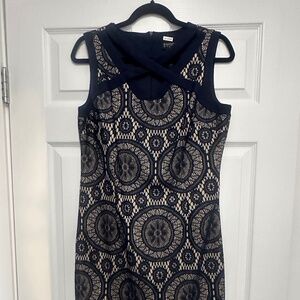 Blue and cream dress